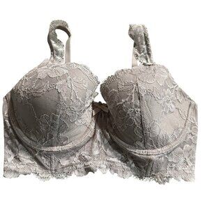 Victoria's Secret Body By Victoria Lined Demi Longline Bra Size 36D Lace Nude